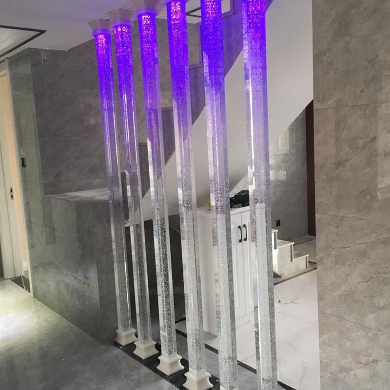 水晶柱玻璃柱气泡柱装饰柱楼梯灯柱方柱圆柱家装客厅隔断玄关直销