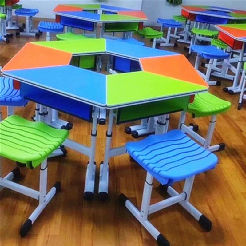 六角实验桌创客教室学生拼接桌六边形培训桌椅组合团体活动阅览桌,商业/办公家具,课桌椅/学生桌椅,淘宝优惠券,粉丝福利购,淘宝优惠卷