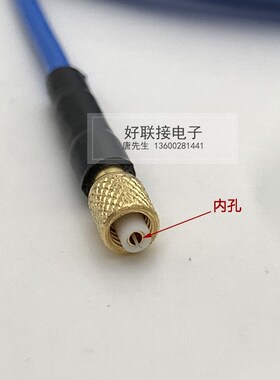 低噪声蓝色BNC转5-44(M3)传感器连接线耐高温铜镀银线外直径2mm