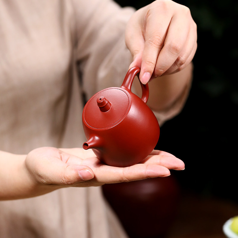 宜兴紫砂壶纯全手工赵庄朱泥大红袍小容量球孔汉铎壶功夫泡茶单壶,餐饮具,茶壶,淘宝优惠券,粉丝福利购,淘宝优惠卷