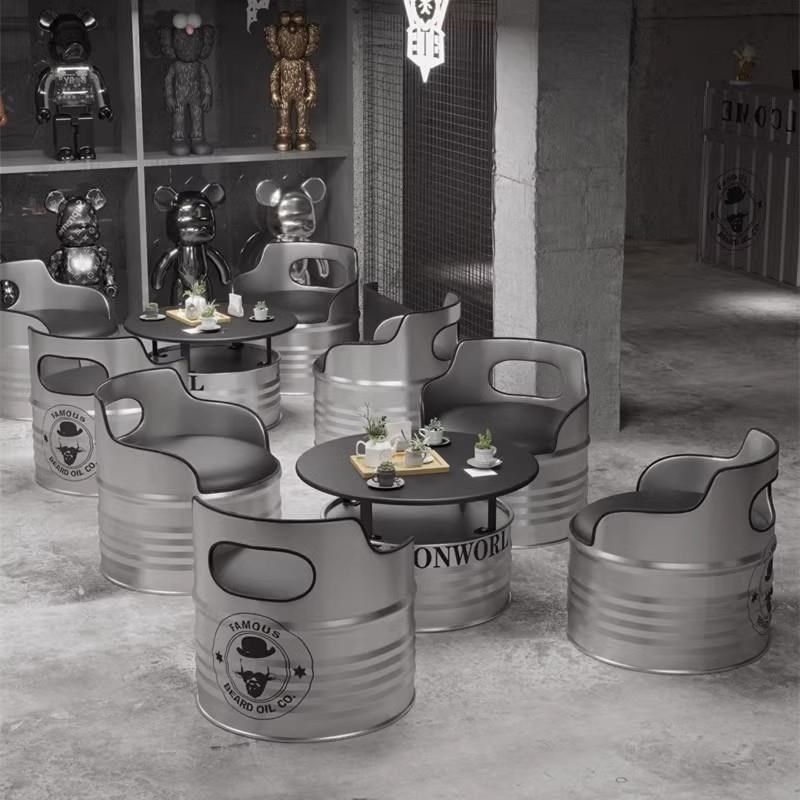 工业风油桶户外沙发桌椅创意铁艺酒吧洽谈奶茶桌椅组合茶几咖啡厅,商业/办公家具,卡座,淘宝优惠券,粉丝福利购,淘宝优惠卷