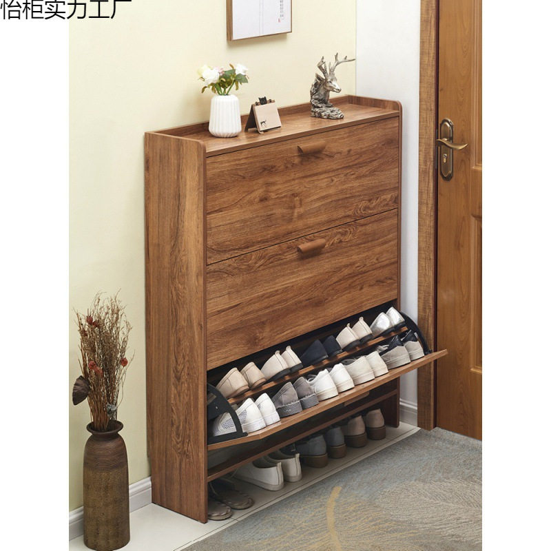 电梯入户门口鞋柜薄款20cm入户极窄鞋柜家用门口30cm宽门后过道架图片