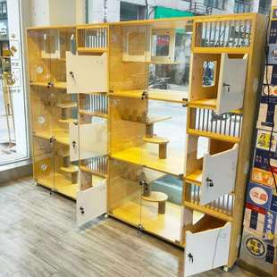 宠物寄养柜猫笼别墅商用全景柜宠物展示柜猫猫柜猫舍猫繁育笼