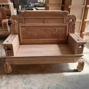 全实木白胚沙发橡胶木客厅组合沙发中式大小户型直排沙发