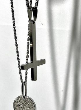 我在惊悚游戏里封神-白柳倒逆十字架吊坠项链动漫二次元周边配饰