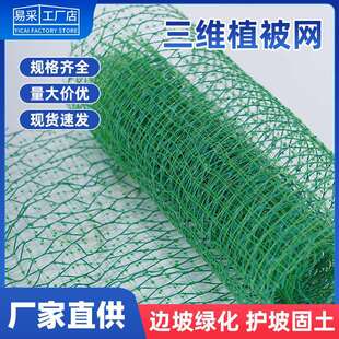 三维植被网绿化土工网加筋麦克垫护边坡生态植草固土高速公路种草