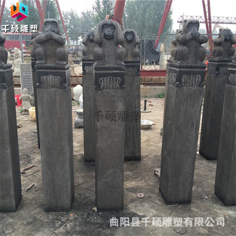 现货石雕拴马桩青石仿古石狮子拴马柱园林装饰雕刻景观摆件可定制图片