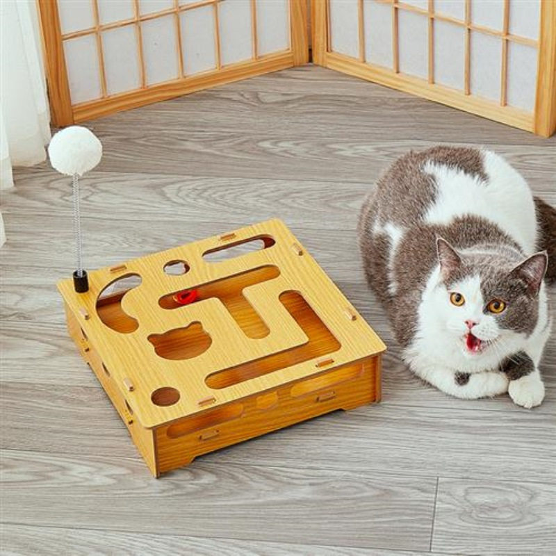 猫玩具掏球型瓦楞纸猫抓板耐抓宠物磨爪器逗猫棒转盘球幼猫咪用品