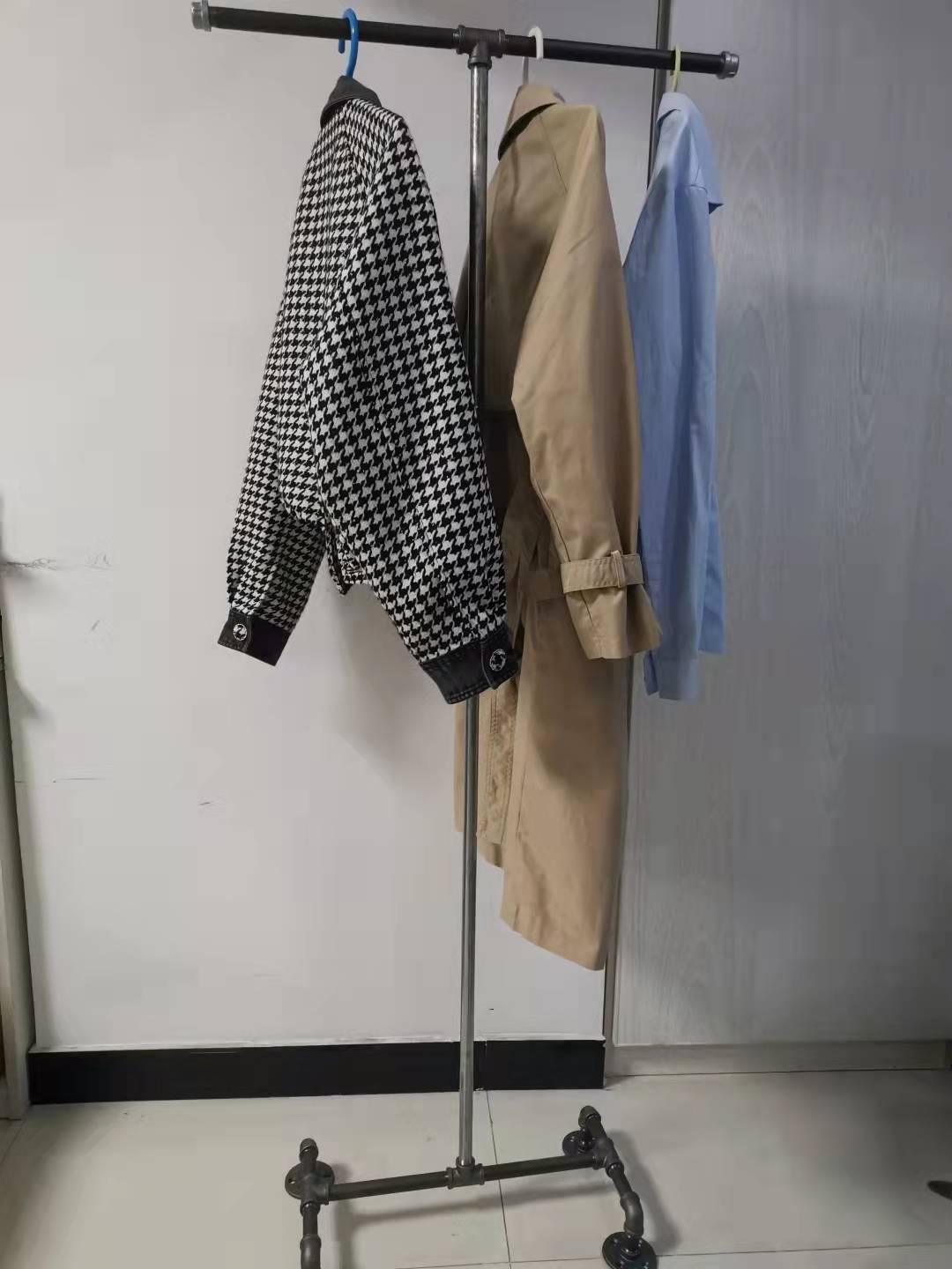 金属架手工制品工业复古风晾衣架落地衣帽架简约风diy工艺品管件