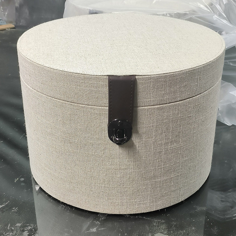 家居样板房衣帽间布艺收纳盒摆件圆形收纳桶展厅装饰品摆设道具桶