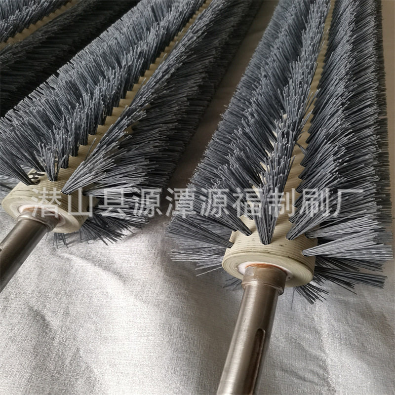 工业洗蛋机毛刷辊灰色磨料丝鸭蛋清洗刷辊耐磨白色尼龙丝半圆毛刷