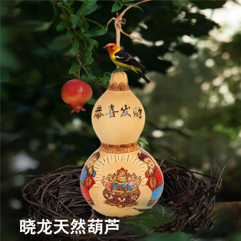 厂家直销烙画大葫芦雕刻摆件工艺葫芦客厅玄关摆放地摊门店摆放