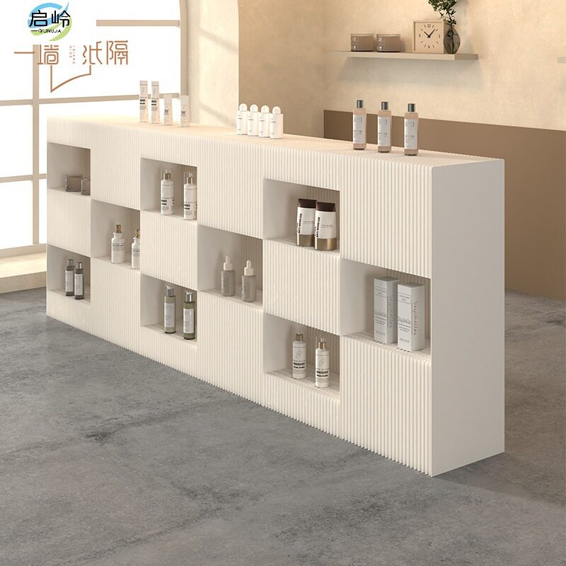 折叠展示台凹凸展架化妆品展柜美容美甲店货架陈列柜置物架中岛