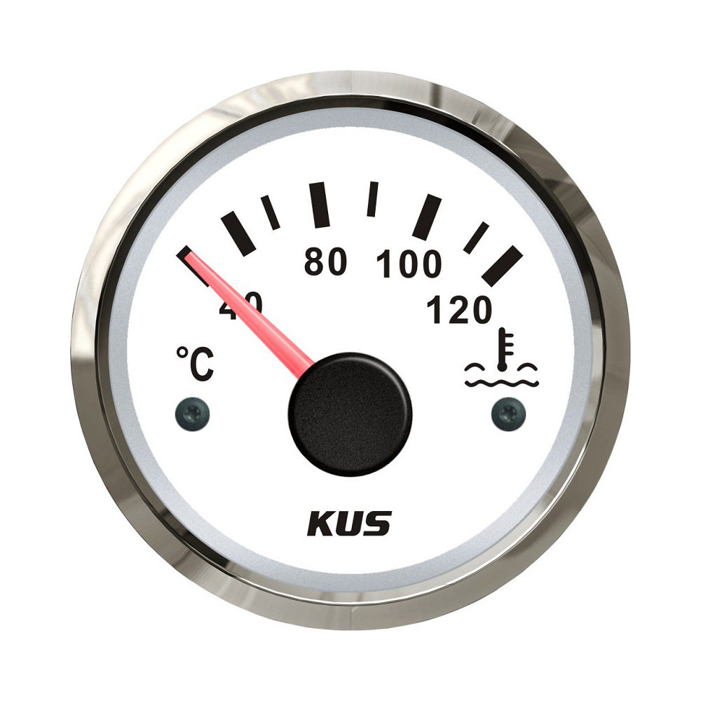 KUS正品仪表船舶汽车房车水温表52mm温度表12V 24V通用款带夜灯