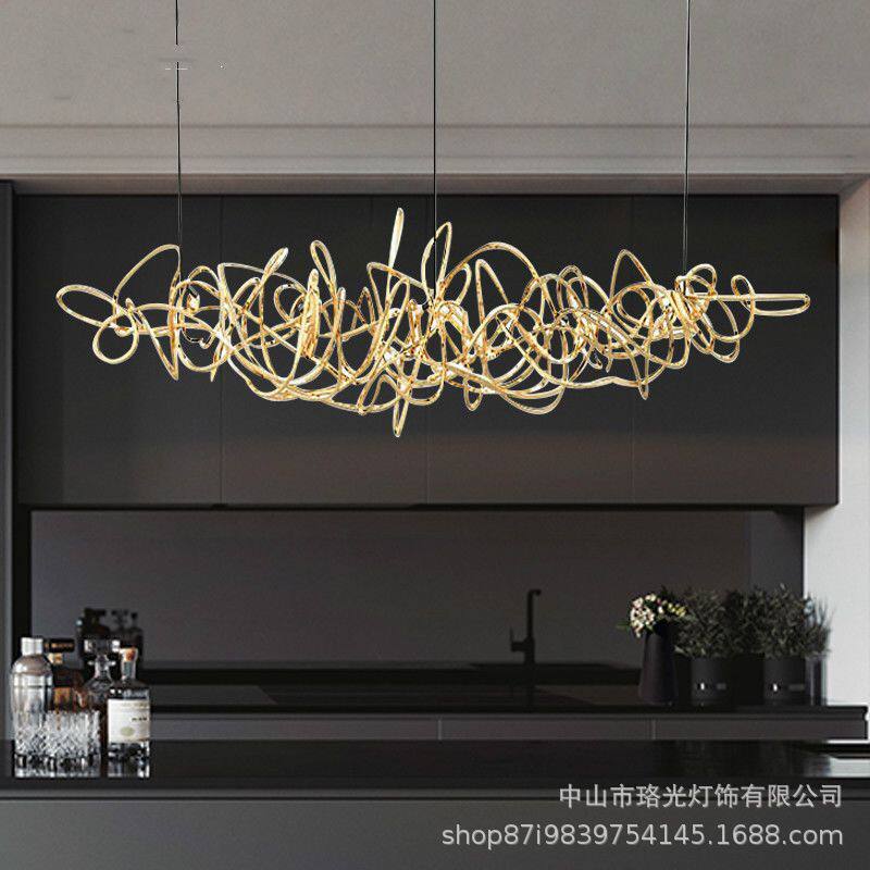 后现代轻奢风格餐厅吊灯设计师意大利吧台吊灯样板房创意吊灯