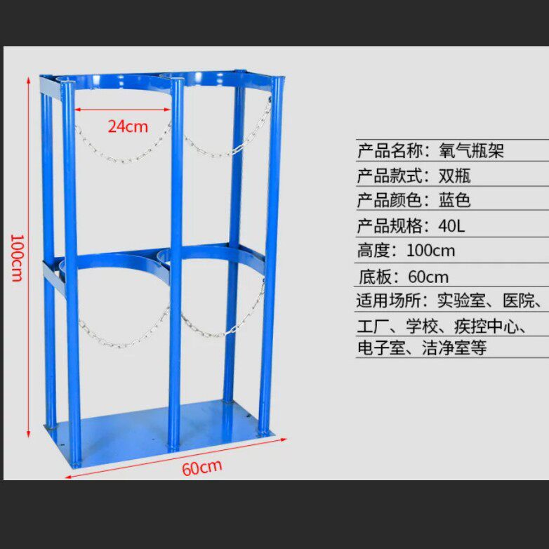 40L双气瓶固定架钢瓶固定架实验室设备不锈钢气瓶架可开票