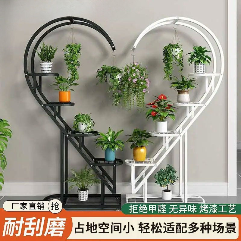 绿萝花架置物架室外铁艺花架子室内客厅落地式多层阳台花盆挂架