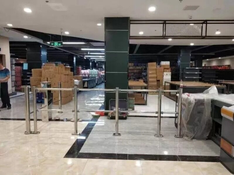 超市收银台护栏派对出口器扶手通道台禁行门不锈钢阻挡禁止隔离