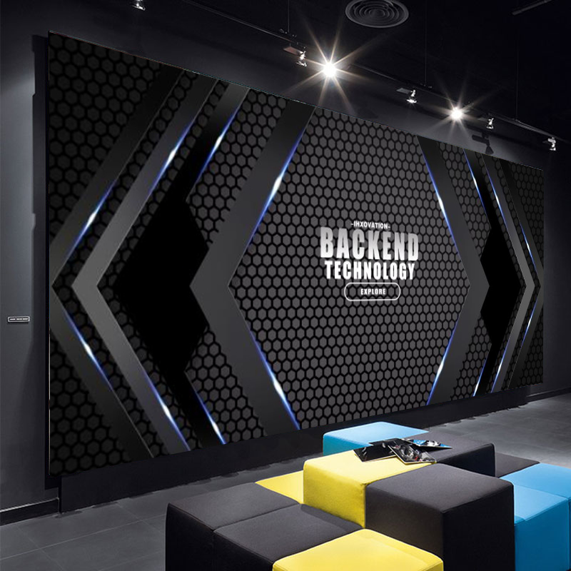 3D立体黑色科技感KTV包厢墙纸公司LOGO前台背景墙壁画工业风壁纸,家装主材,无纺布墙纸,淘宝优惠券,粉丝福利购,淘宝优惠卷