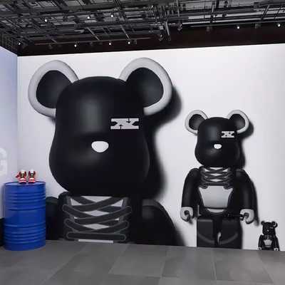 潮牌kaws暴力熊电竞服装店壁纸