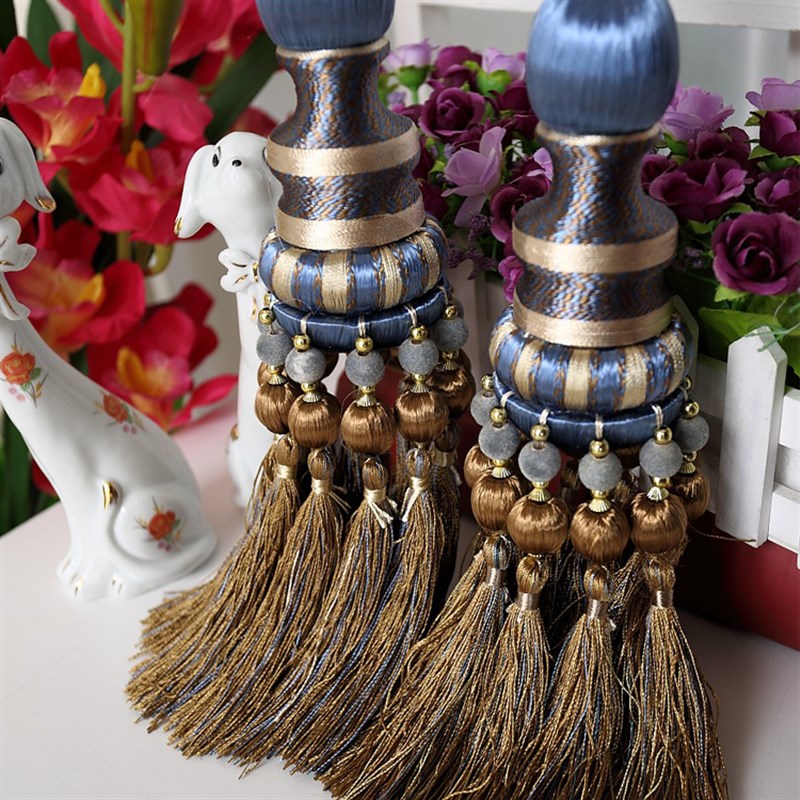 一对装饰品欧式窗帘扣挂球绑带扎带挂钩捆绑绳子流苏束带系带客厅