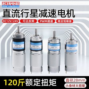 微型直流减速电机12v24v低慢速大扭力28 395行星齿轮电动马达小型