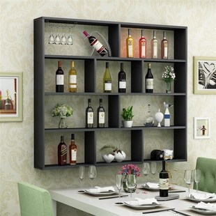 简约多层酒架壁挂饭店吧台墙壁悬挂式酒柜餐厅红酒架展示柜置物架