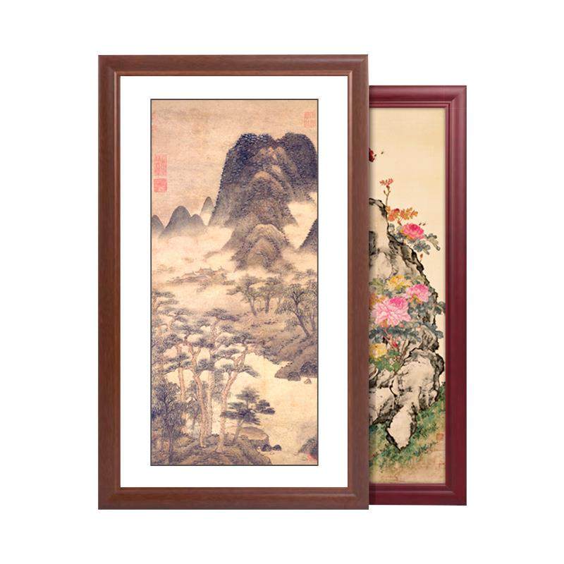 中式8开裱自装边条画框实木大尺寸带玻璃卡纸长原木制实木相框,家居饰品,DIY亲子装饰画,淘宝优惠券,粉丝福利购,淘宝优惠卷