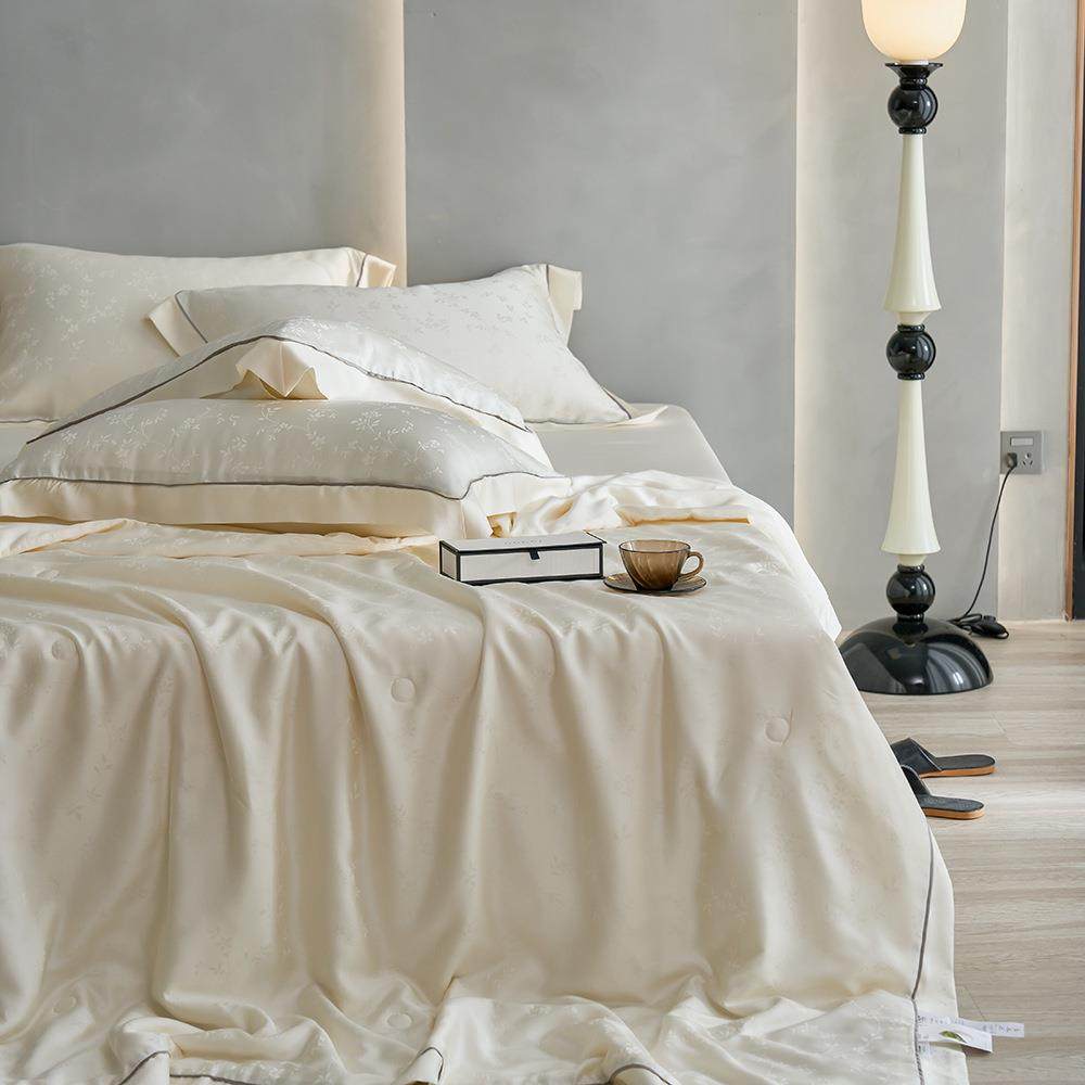 轻奢凉感兰精天丝蚕丝夏被四件套高端夏季空调被可送礼宽边枕套,床上用品,床品套件/四件套/多件套,淘宝优惠券,粉丝福利购,淘宝优惠卷