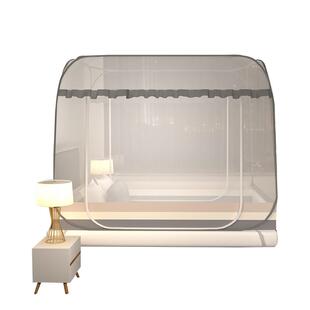 免安装加高拉链方顶蚊帐家用可折叠双开门蚊帐宝宝防摔加密蚊帐