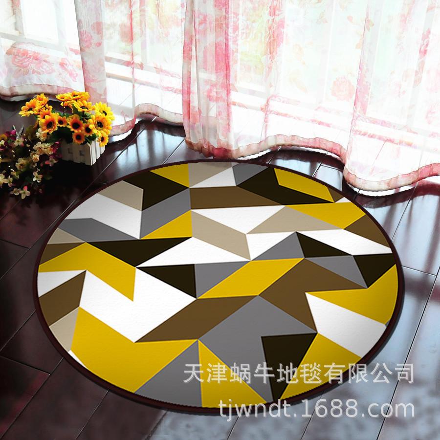 厂家儿直供圆A1形地毯电脑转垫吊篮童卡毯通可制作图案log椅o