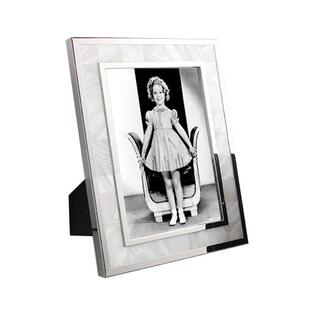 热销轻奢创意贝壳金属相框摆台长方形桌面卧室婚纱天然贝母相架