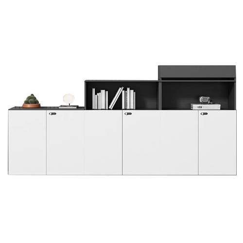 白色文件柜矮柜木质储物柜桌边柜打印机柜隔断柜资料收纳柜茶水柜