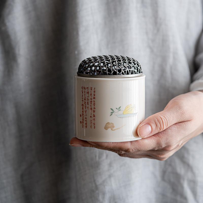 匠风中式仿FS09古香陶瓷手工香炉炉盘安神九檀香炉沉香熏家用摆件