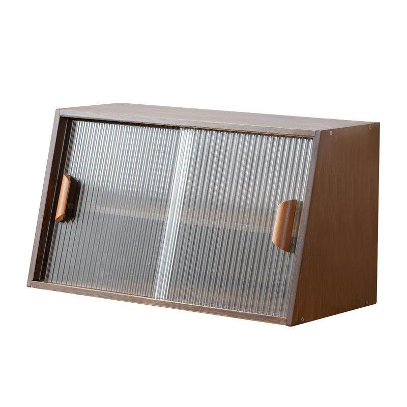 日式餐边柜小型玻璃碗柜厨房台面收纳柜子桌面储物置物柜实木家用