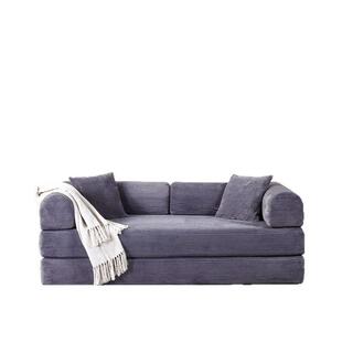 外贸意式高密度海绵压缩沙发小户型三人位灯芯绒沙发床客厅沙发