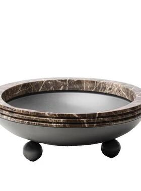 现代轻奢客厅三角树脂花瓶花器软装样板房桌面圆球果盘家居装饰品