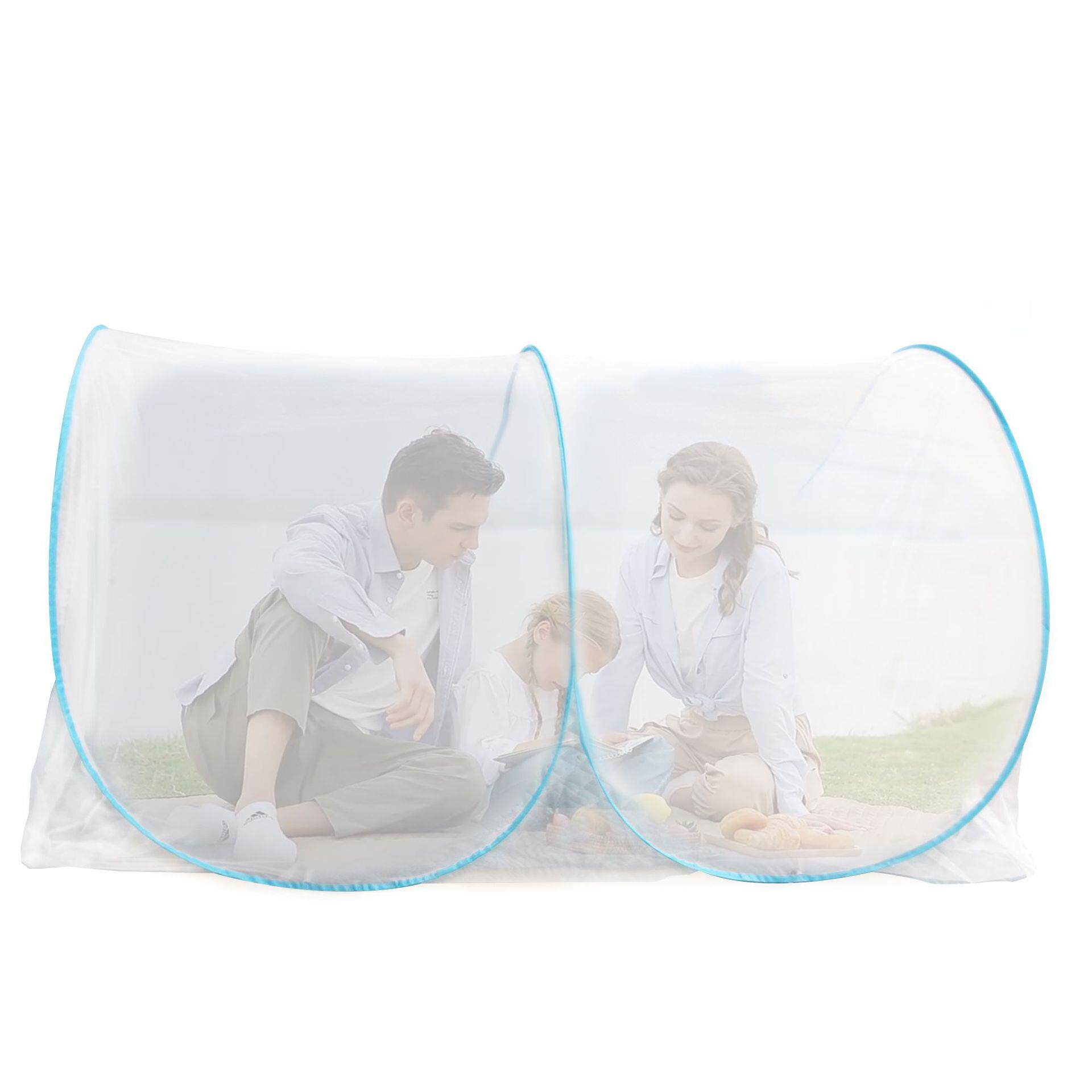 E可调节尺寸便携免安装可登机防蚊虫快速收纳蚊帐1米5床家用蚊帐