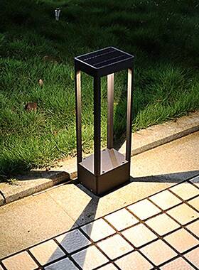 新款太阳能LED草坪灯铝方形四柱小区别墅庭院家用户外草地景观灯