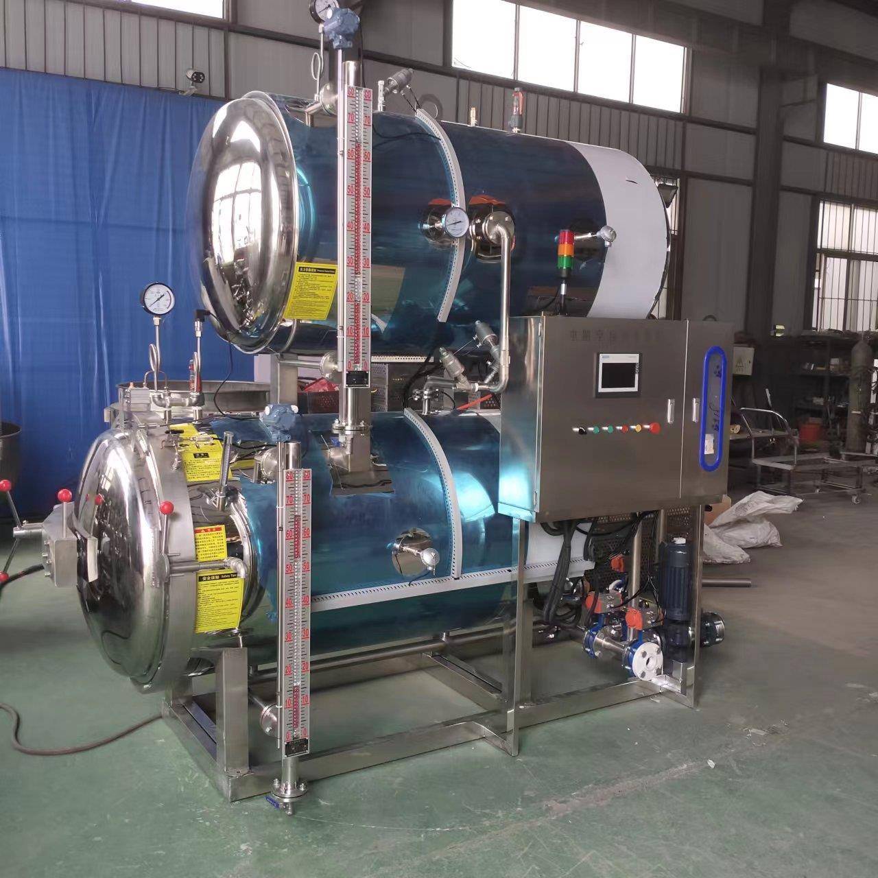 厂销推荐不锈钢蒸汽杀菌釜不锈钢水浴灭菌东北粘玉米双层杀菌锅