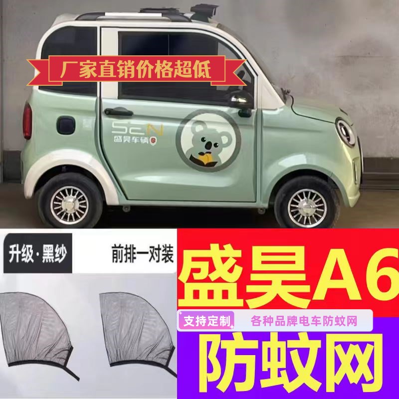 盛昊A6新能源代步四轮电动汽车车用纱窗防蚊虫网防柳絮窗帘网纱罩