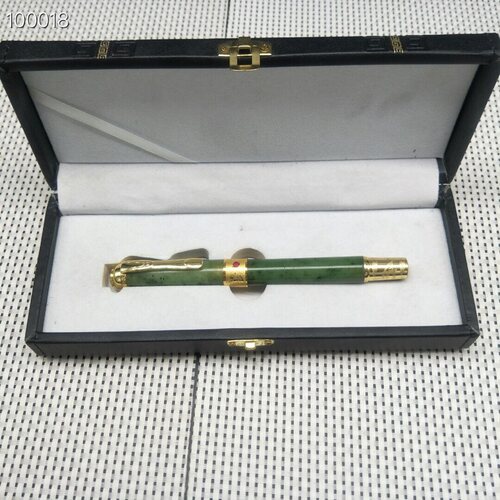 厂家直供玉石教师节实用礼品正品A货文房四宝金镶玉和田碧玉钢笔