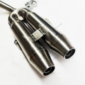 魔术师改装 后中置双筒304回压不C锈钢消声器排气管适用各种魔术师