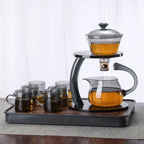 高档玻璃分茶器懒人泡茶具家用办A公司半自动磁吸冲泡茶壶煮茶神