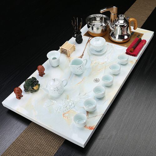茶盘套装b全自动一体茶具功夫茶台中式喝茶泡茶玉石茶盘电磁炉家
