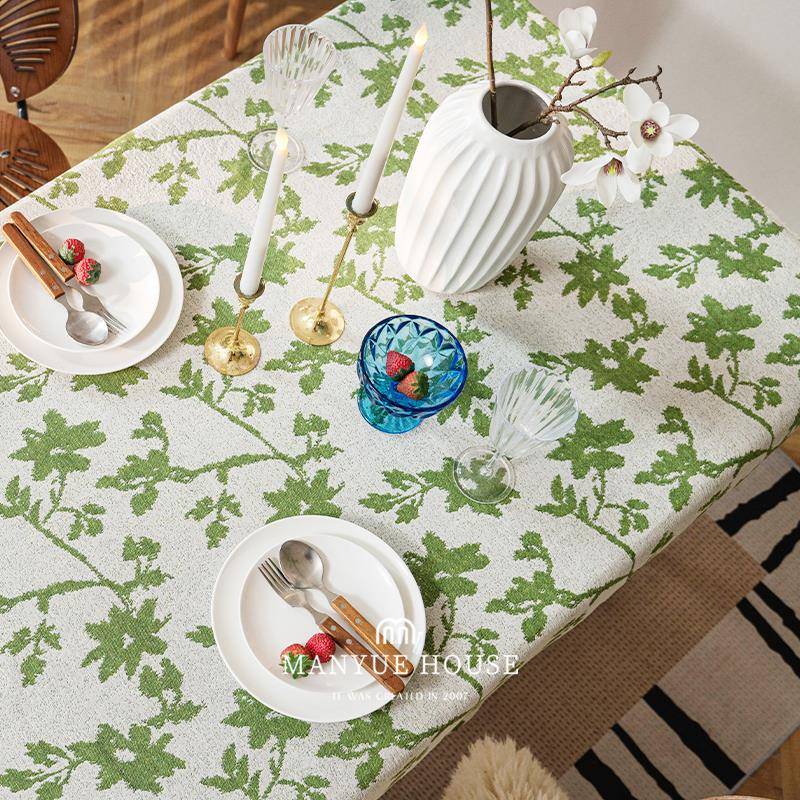 蔓越家玫瑰的故事布艺提花餐桌桌布茶几布高级感法式餐垫台布