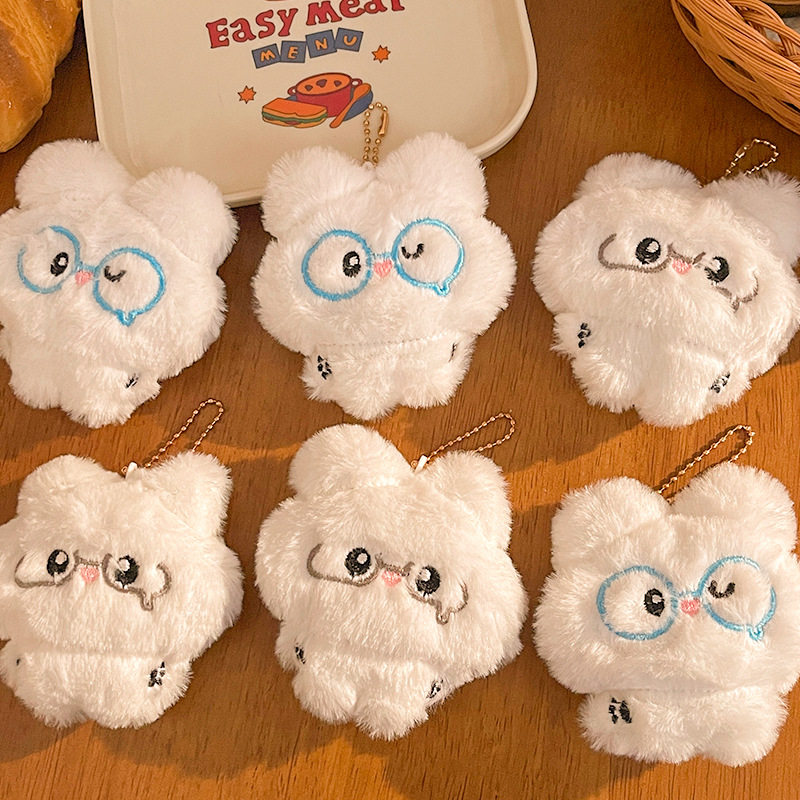 挂件小玩偶蓝色眼镜公仔可爱迷你毛茸茸高颜值礼物书包兔子挂饰