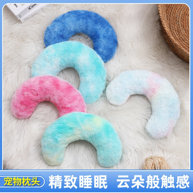 现货速发枕头超柔软扎染毛绒小恶魔猫咪枕头趴趴垫抱枕用品