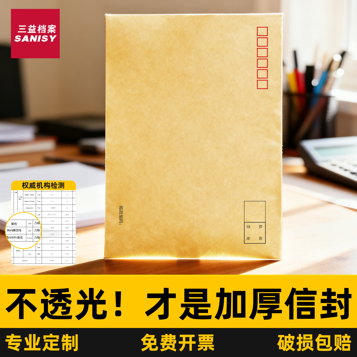 加厚信封牛皮纸可邮寄信封信纸袋A4大小装现金用标准增值税发票用5号工资袋发票资料办可定制定做印刷logo