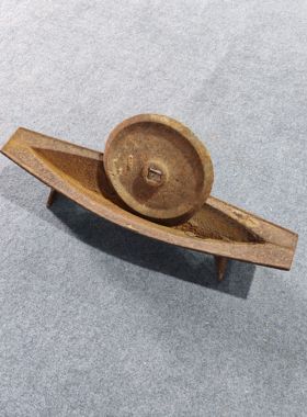 怀旧摆件民俗老物件老铁药碾子复古装饰影视道具